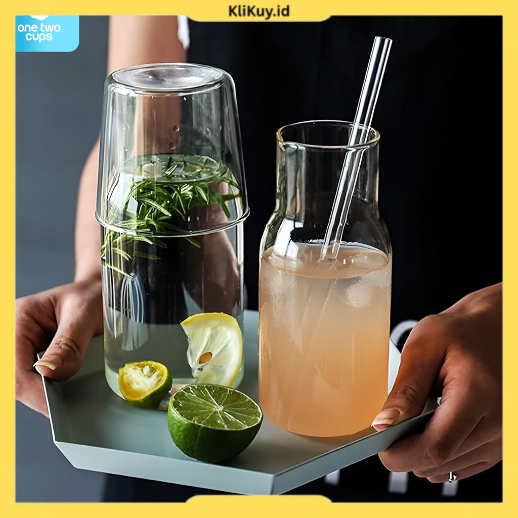 One Two Cups 0007G-C Set Teko Gelas Kaca Kopi Teh 1 Teko 1 Gelas