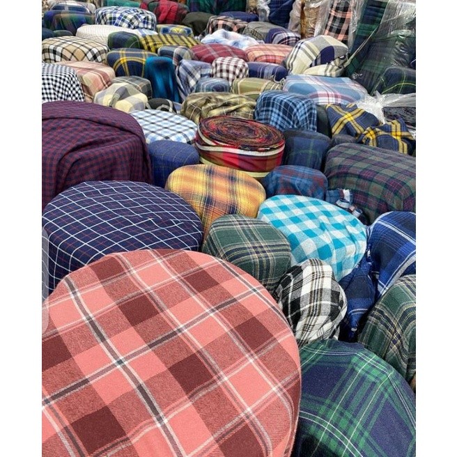 0 Kain Katun Flanel Import Bahan Kemeja Flanel
