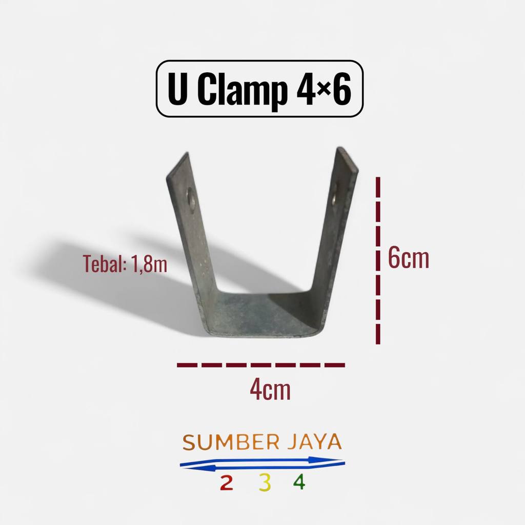 U Clamp 4 X 6 Rangka Plafon Bracket Hollow Tebal 1,8mm