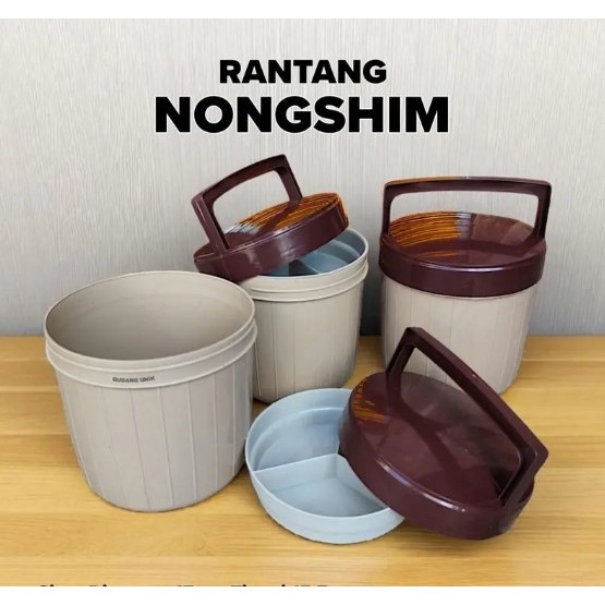 BH SP RANTANG NONGSHIM RANTANG PLASTIK UNIK LUCU 3 SEKAT RANTANG WADAH NASI WADAH MAKANAN SERBAGUNA 