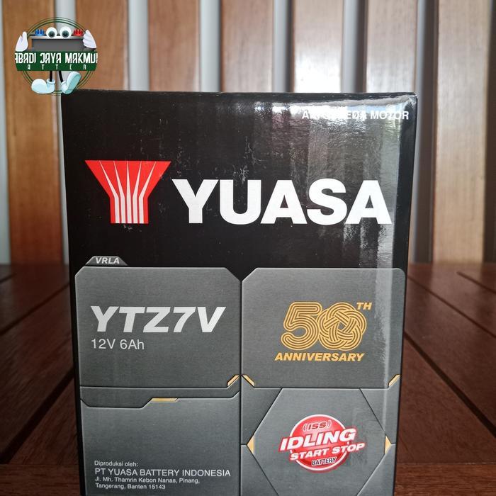 Aki Original Yuasa YTZ7V untuk Yamaha NMAX, AEROX 155 Aki Kering