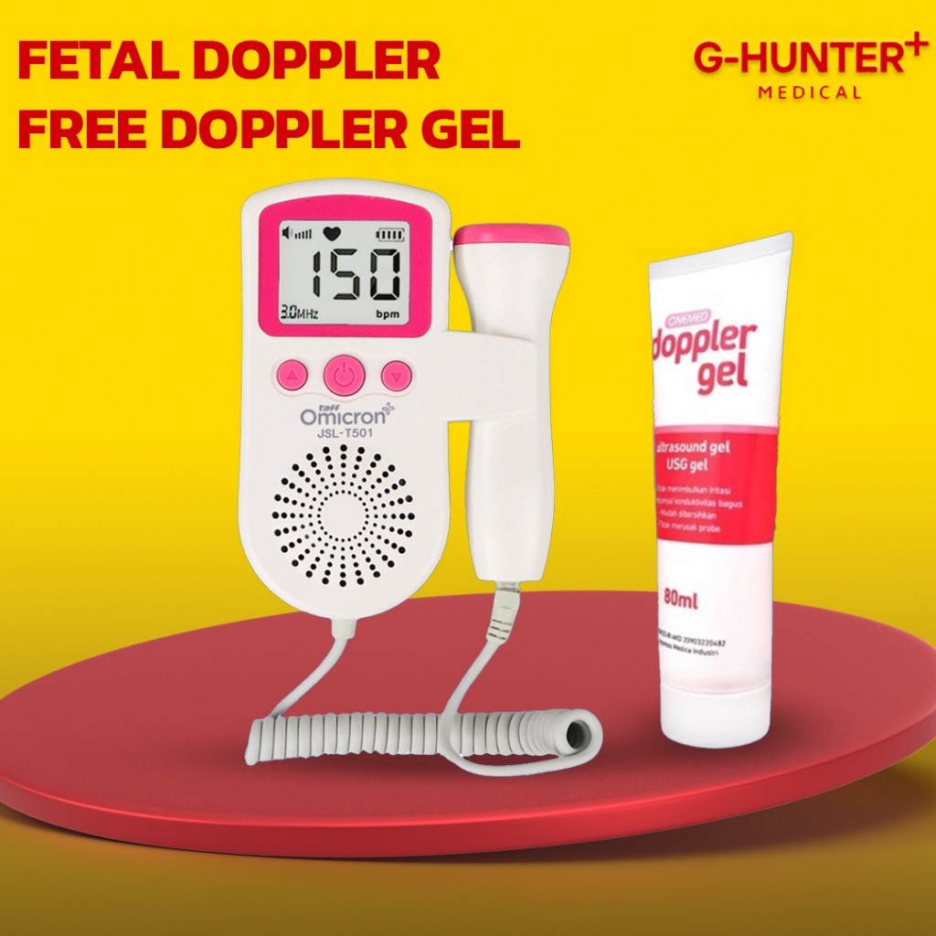 Fetal Doppler Pendetaksi Detak Jantung Janin + Free Gel Ultrasound Dan Baterai / Fetal Doppler Alat 
