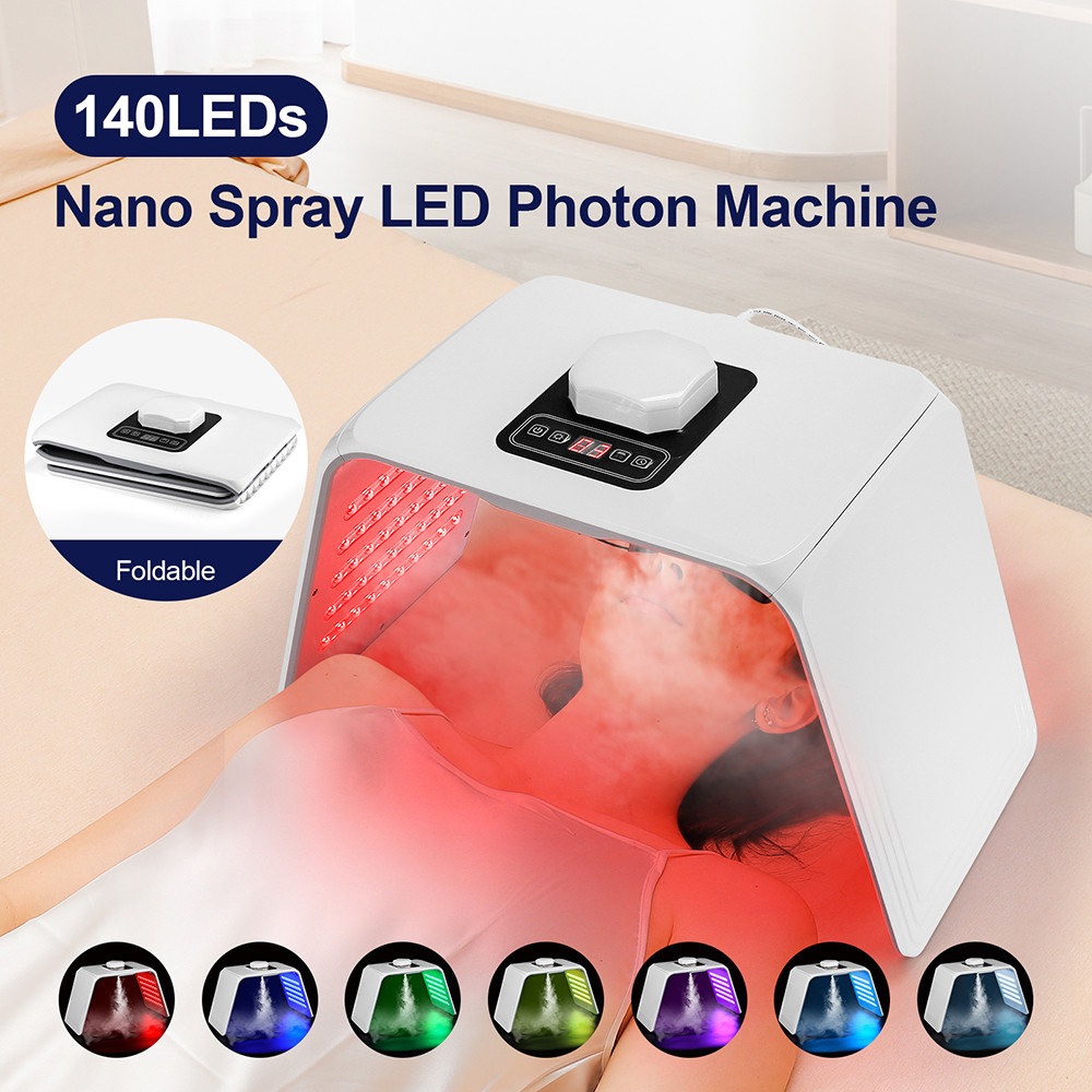 7 Colors LED Photon Machine With Nano Spray Beauty Salon Home Use Face Body LED Mask PDT Machine Ski