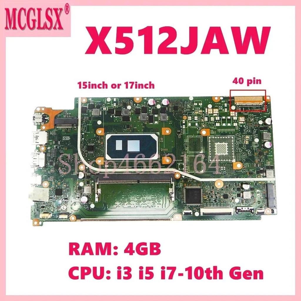 X512JAW i3 i5 i7-10th Gen CPU 4GB-RAM Mainboard For Asus VivoBook 15 X512JA X512JAU X712JA X712J V50