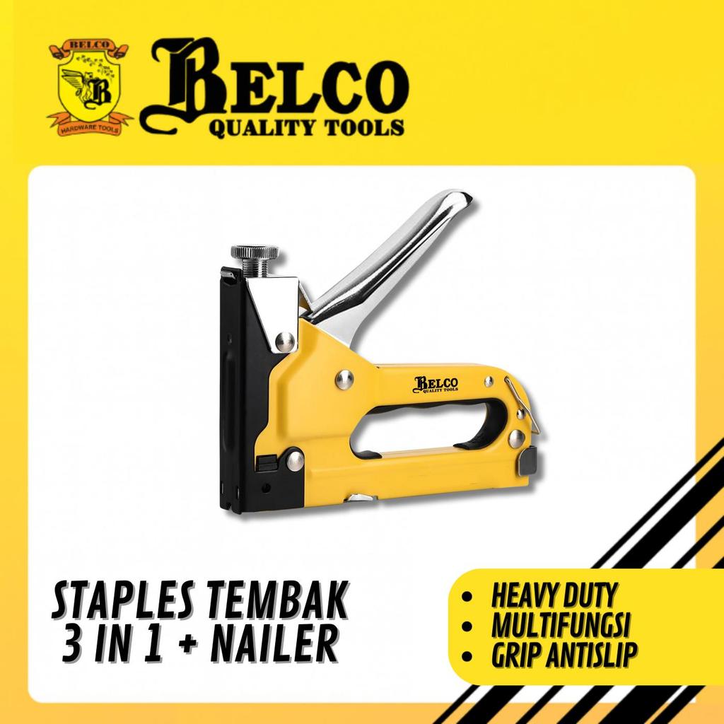 BELCO Staple Gun / Staples Tembak 3 in 1 + Nailer (Alat Stapler Manual) Japan Type