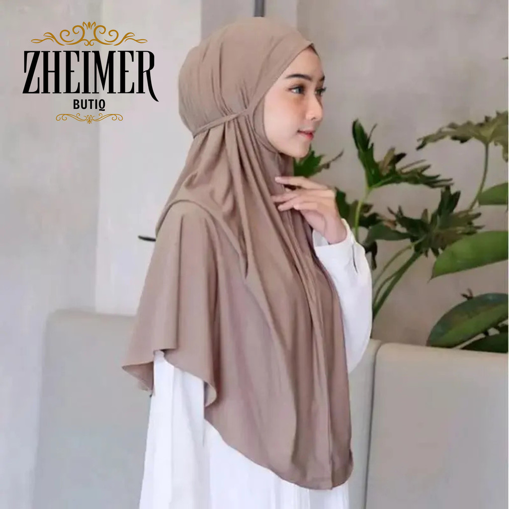 Zheimer Hijab - Instan Bergo Maryam Hijab Bergo Instan Malay Tali Bahan Kaos Rayon Super Premium.