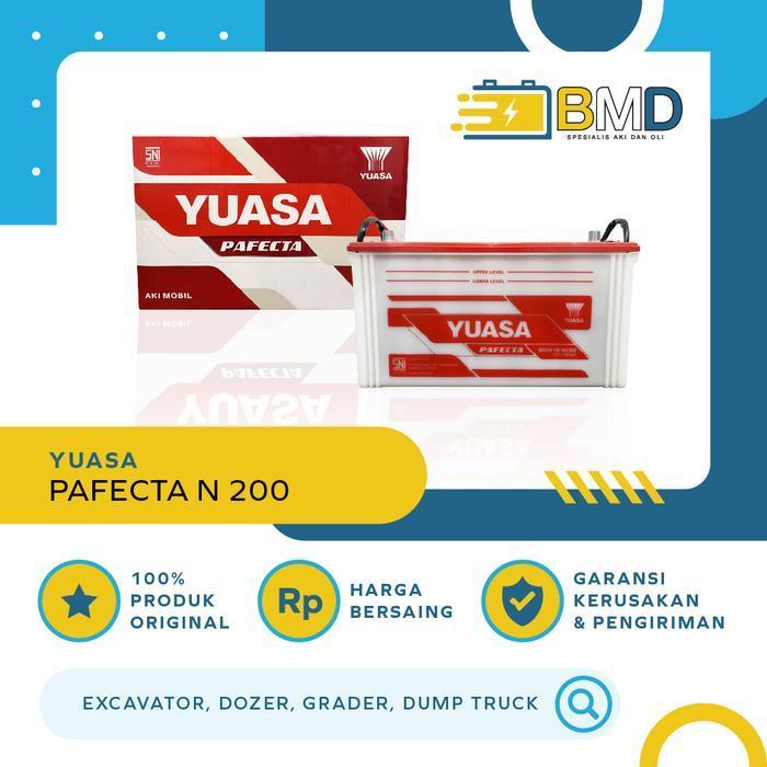 Aki Mobil Yuasa Pafecta N200 - Excavator, Dozer, Grader, Dumptruck dll