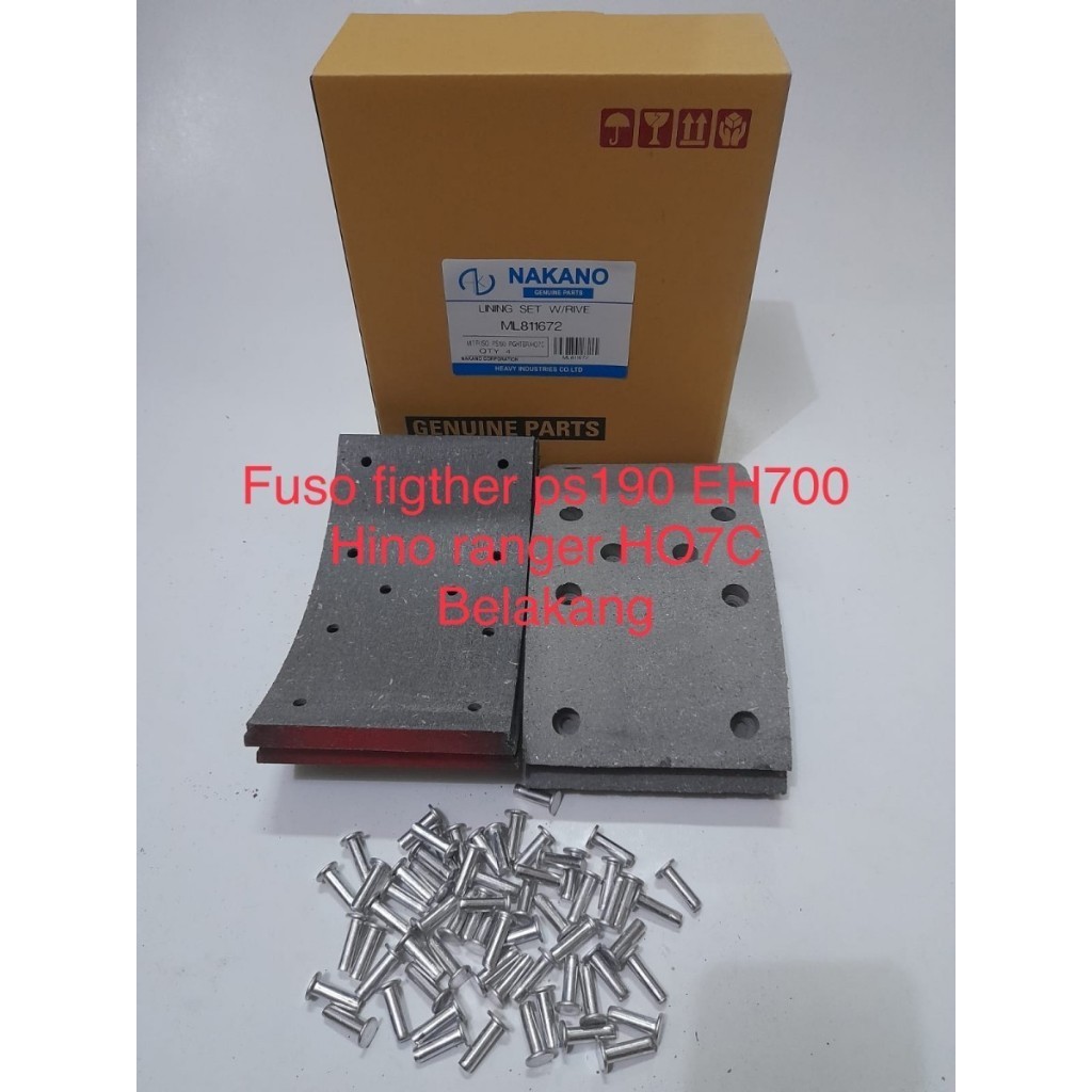 BRAKE LINING REAR KAIN KAMPAS KANVAS REM BELAKANG FUSO FIGHTER PS190 NAKANO