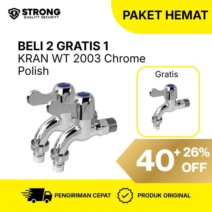 STRONG TAP BELI 2 GRATIS 1 Keran Tembok Plastik WT 2003 CP Chrome DuraABS Kran Air 1/2 Inch Kran Air