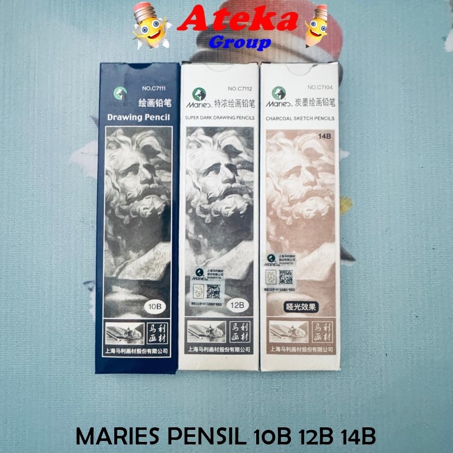 [BOX] MARIES PENSIL 10B 12B 14B PENSIL SKETSA DRAWING PENCIL
