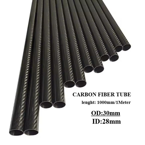 1meter Pipa carbon tube Serat karbon tube Original OD 30mm ID 28mm tebal 1mm 3K GLosy
