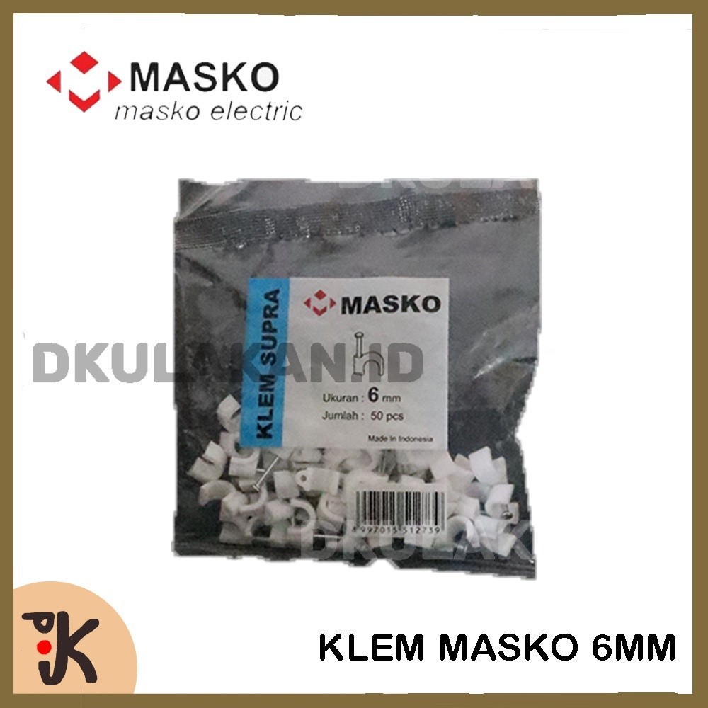 MASKO Klem Kabel 6mm – Klem Supra Paku Beton Penjepit Kabel Listrik