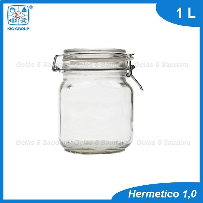 Hermetico 1L/Toples Hermetico/Toples Kaca/Toples Kue/Toples Bubuk/ 1 L