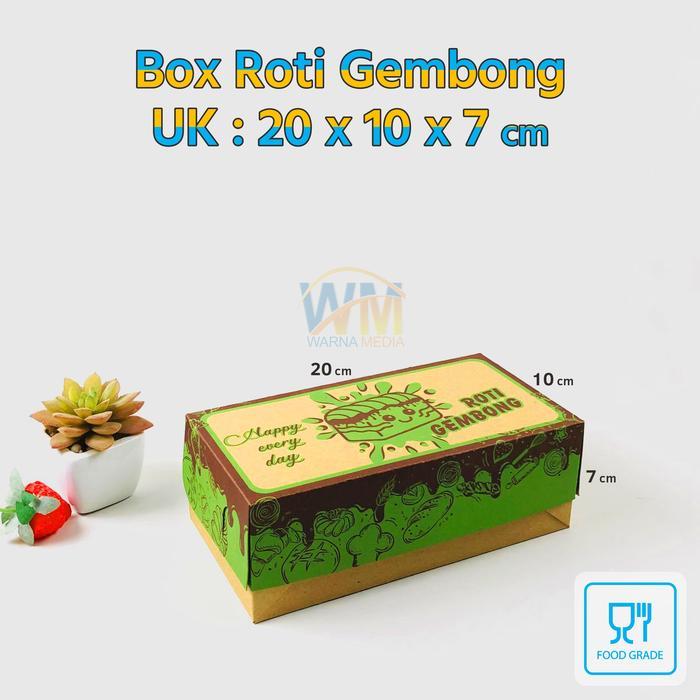 Promo (isi 25 pcs) Dus Box Roti Gembong 20x10x7cm – Dus Roti Gembong Anti Lengket 18x8x7cm Food Grad