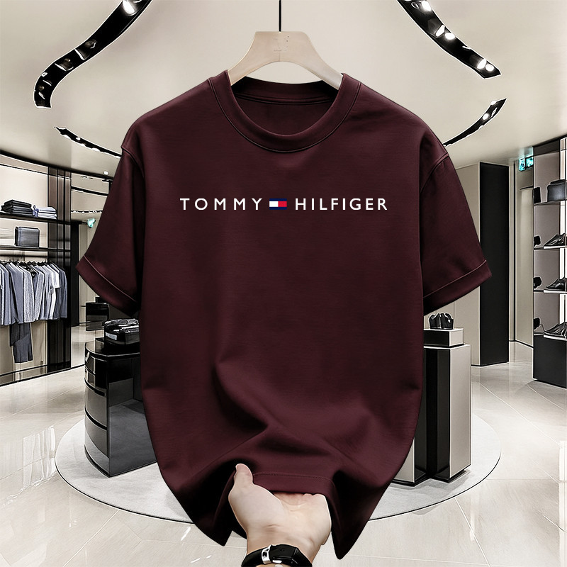 Kaos Tommy Hilfiger Original Style Basic Premium Cotton Lembut Nyaman Dipakai Fashion Casual Pria Wa