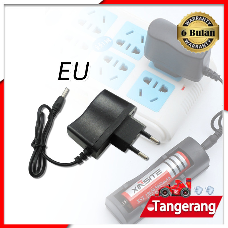 Charger Senter Kepala 18650 Steker Pin Bulat / Cas Senter Kepala Selam 4,2V