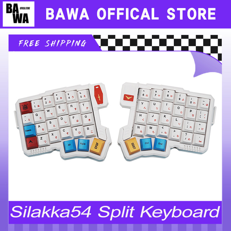 Silakka54 Split Keyboard Wired Ergonomics Custom Keyboard Adjustable Inclined Support  Support Qmk/V