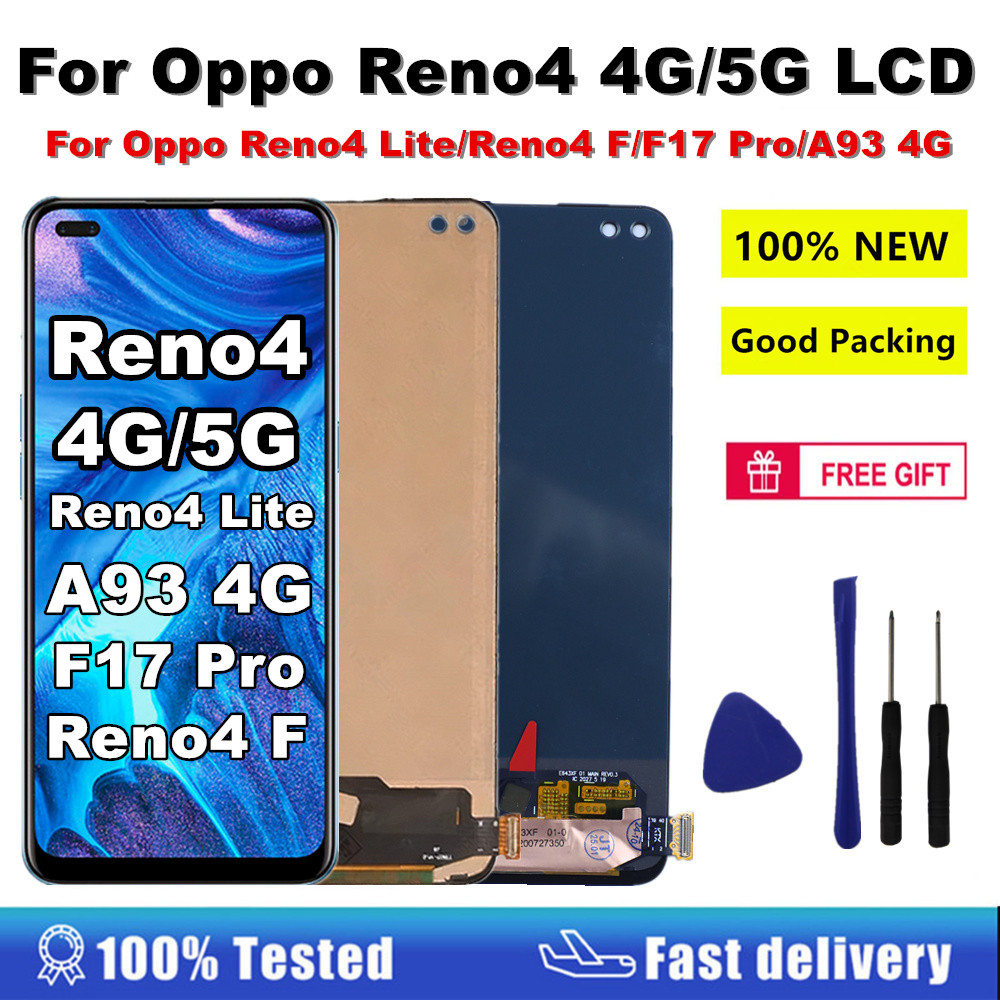 AMOLED LCD For Oppo Reno4 4G 5G/Reno4 Lite/Reno4 F/F17 Pro LCD splay Tou Screen gitizer Assembly For