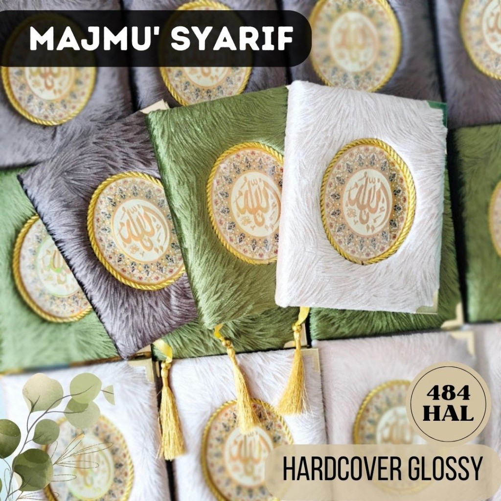 MAJMU SYARIF BUKU YASIN & TAHLIL HARDCOVER GLOSSY MENGKILAT 484 HALAMAN BULU