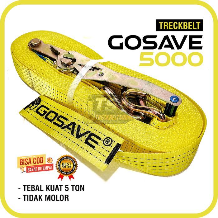 TS-Treckbelt Sound Cargo Lashing 5 Ton GOSAVE  Kuning Webbing Cargo Belt Rachet Tie Down Tali Pengik
