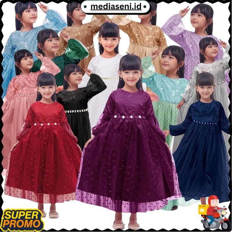 TERLARIS Baju pesta anak perempuan muslim Natalia 2-11thn/ gamis anak perempuan / baju muslim anak p