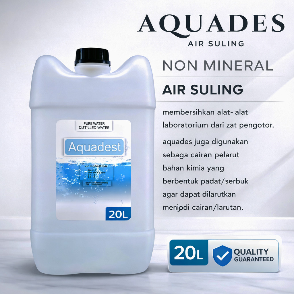Aquadest 20 Liter / Aquades 20L pH Food Grade – Air Suling Murni Kualitas Premium