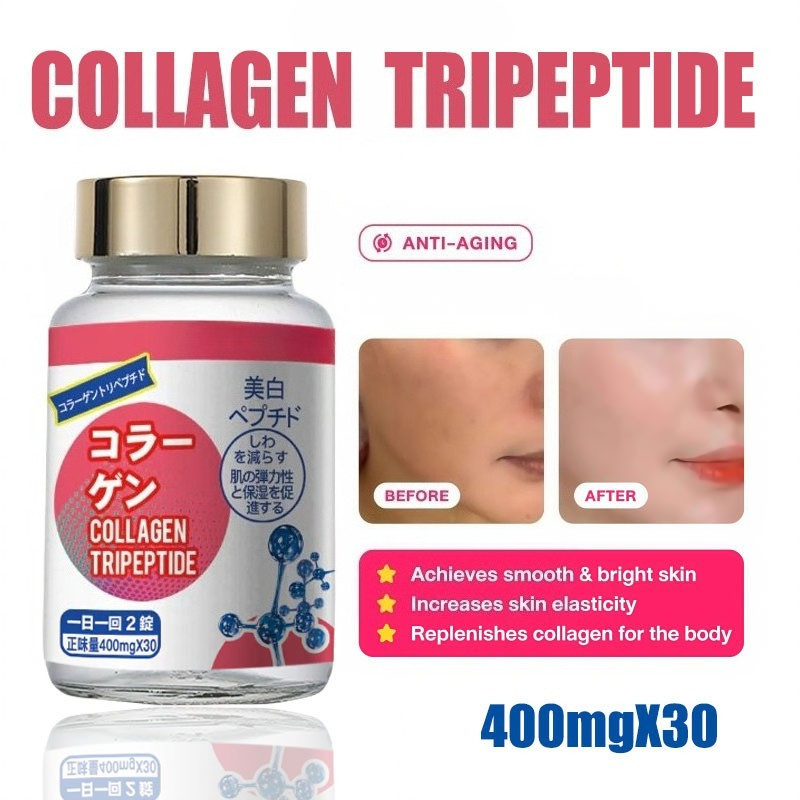 Buatan Jepang Kolagen Pemutih Tubuh Tripeptida Kolagen-300mg Kapsul Kolagen 30 pcs