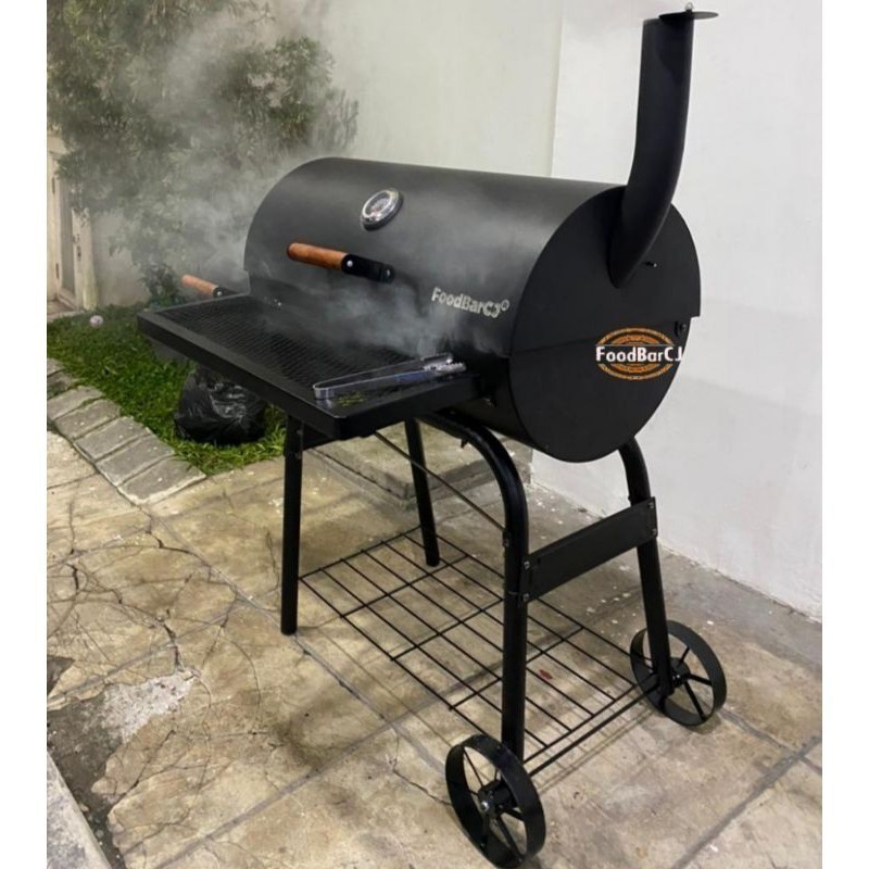DISKON TERAKHIR - BBQ Horizontal Offset Smoker FoodBarCJ Alat Daging Asap Factory Build