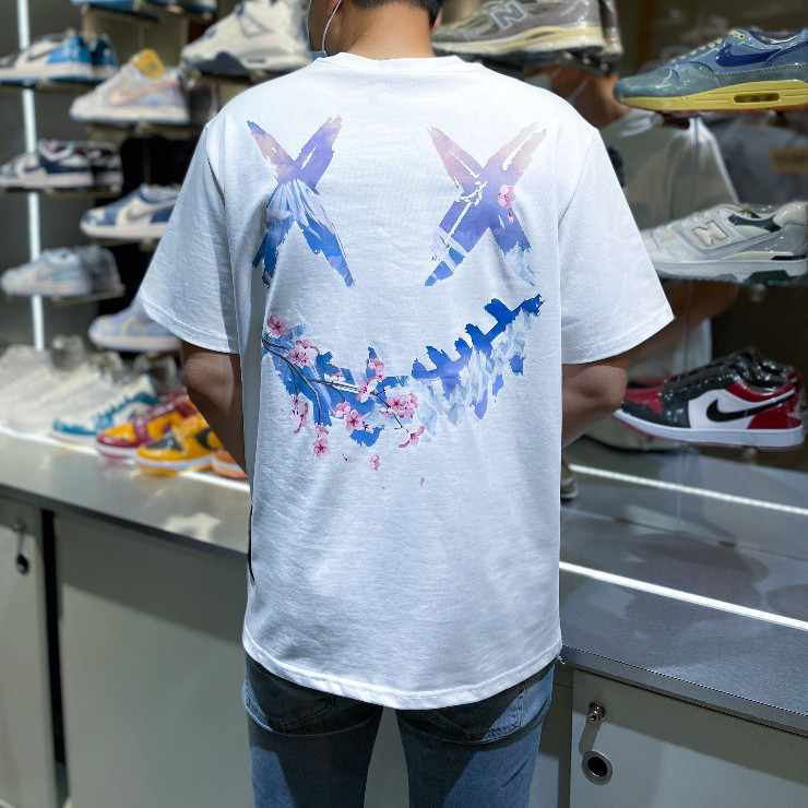RIC Ricky is Clown Blue Fuji Sakura Flower White Tee 100% Original