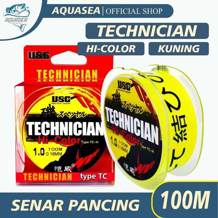 AQUASEA - Tali Pancing Technician 100M  Fishing  Strength 3.80kg-.5kg Sangat kuat Alat Ikan Joran Um
