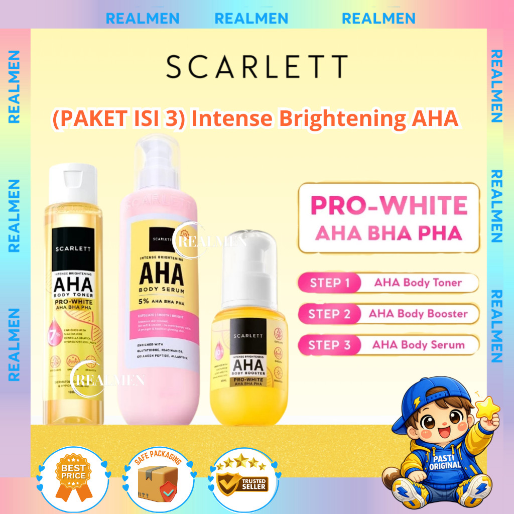 Scarlett Paket 3 PCS | AHA Body Booster + Toner + Body Serum