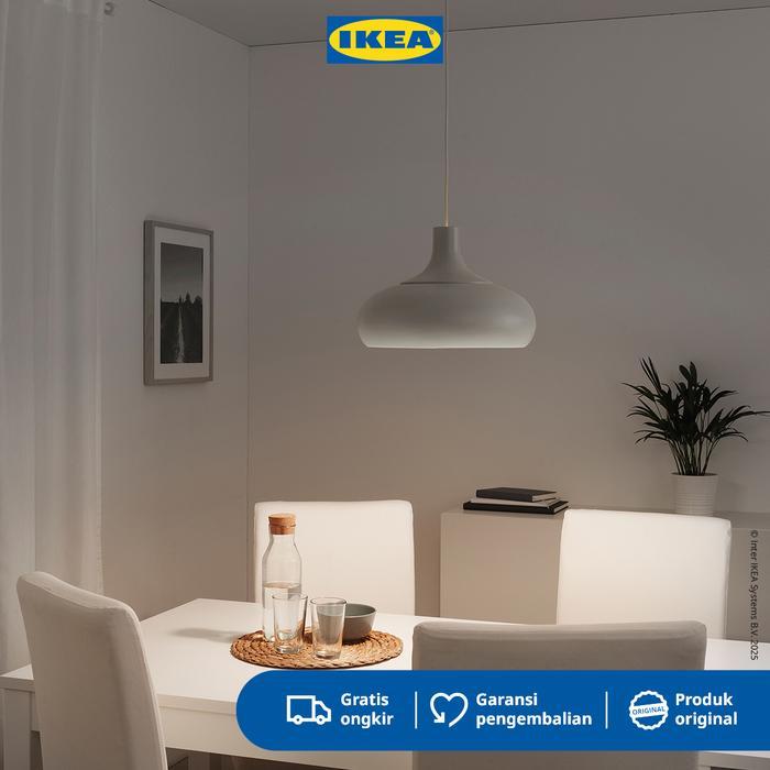 IKEA VAXJO Lampu Gantung Krem Minimalis 38cm Plastik