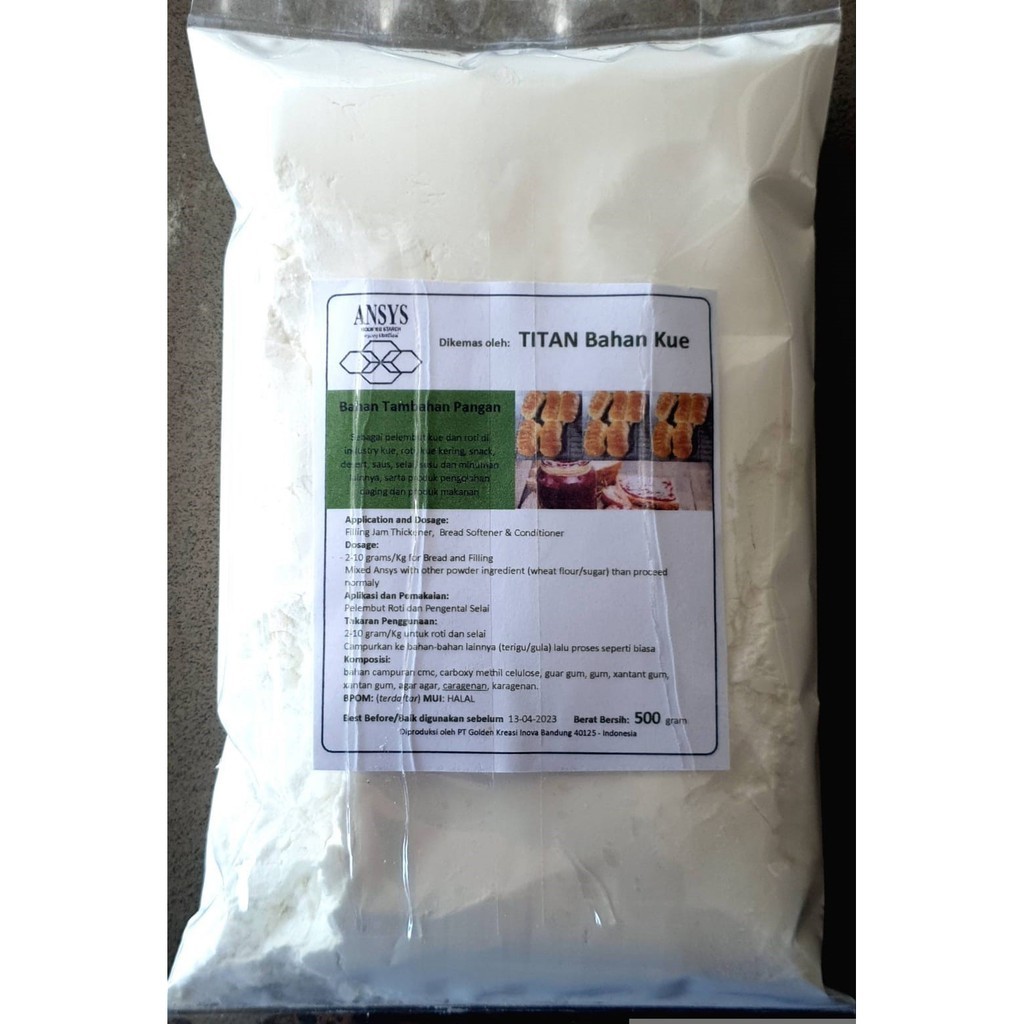 ANSYS Bahan Tambahan Untuk Pelembut Kue dan Roti Kemasan Repack 500 Gram