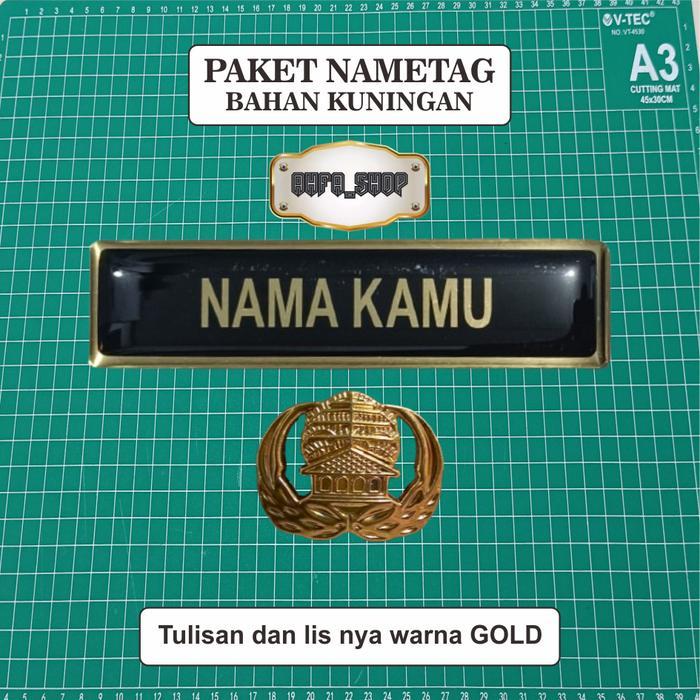 Paket Name Tag ASN Bahan Kuningan Stainless (Name tag & Pin Korpri) Foto - BAHAN KUNINGAN, MAGNET