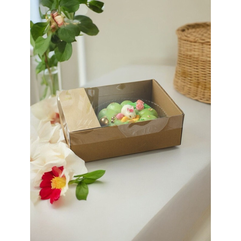 BARU 5PCS - Dus Box Pudding Packaging Kotak kue Puding Sekat Window mika UK 22