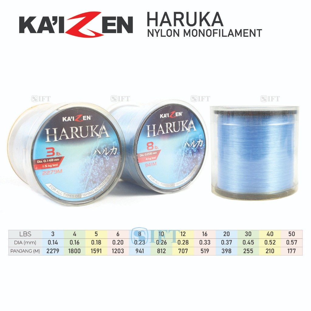 Senar Nylon KAIZEN HARUKA 3 -- 50 Lbs | Monofilament | Harian Kolam Sungai Laut Pancing