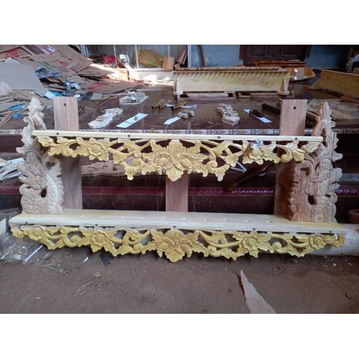 jagrak keris tempel tembok ukir naga kembar ukir bunga