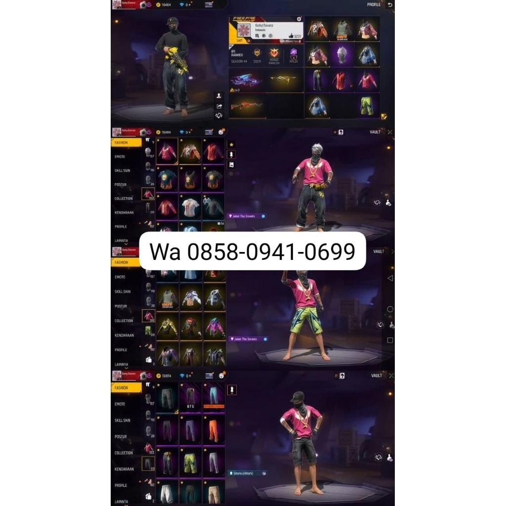 ready akun ff murah-bgus ff