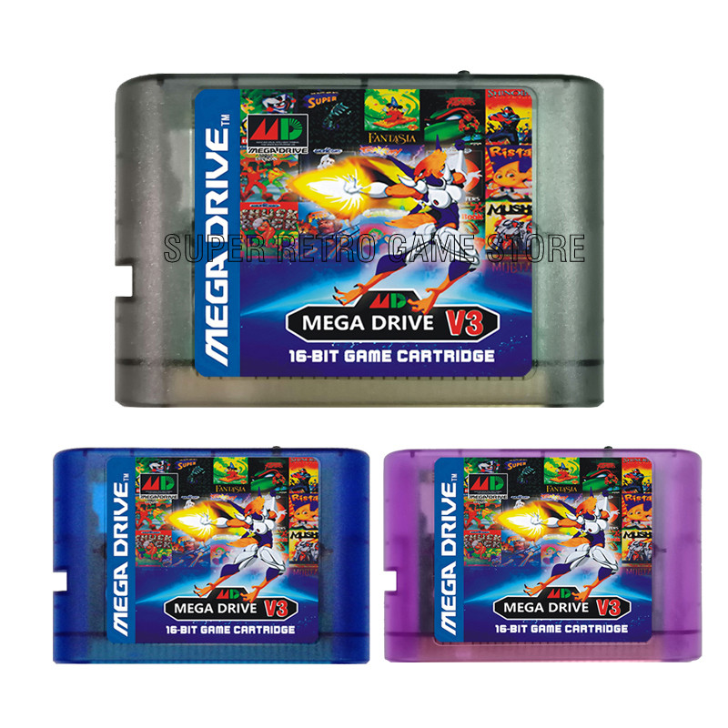 Mega Drive V3 3000 in 1 Edmd Flash Cart Md V3 Game Cartridge For Sega USA/JPN/EUR 16-Bit Genesis Con
