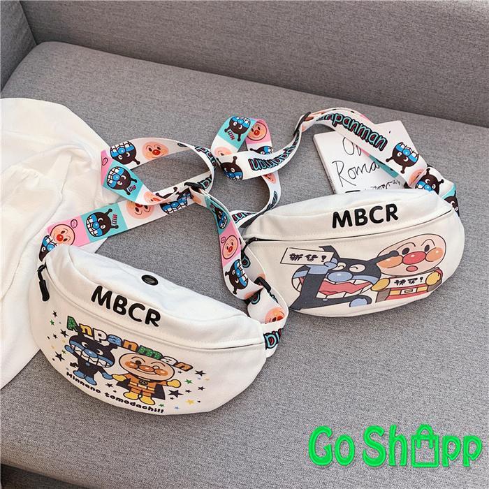 KIDLYFE Waist Bag Anpanman Import - Tas Pinggang Kanvas Ibu dan Anak [WB01] - ANPANMAN BESAR
