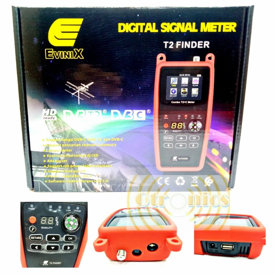 Digital Signal Meter DVB T2 DVBC EVINIX / DVB T2 FINDER / satfinder