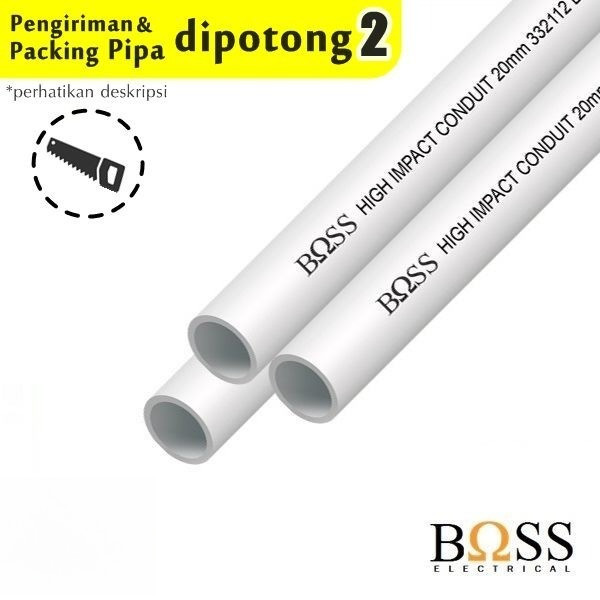 BOSS PIPA CONDUIT 20MM PUTIH / PIPA LISTRIK 20 MM / PIPA KABEL