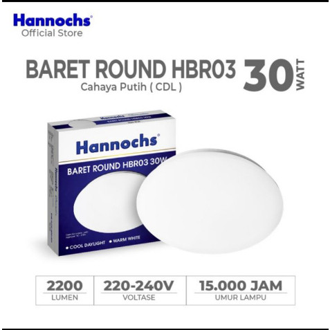 Lampu Baret Hanochs / Lampu Plafon Hannochs LED Baret Round HBR03 30W