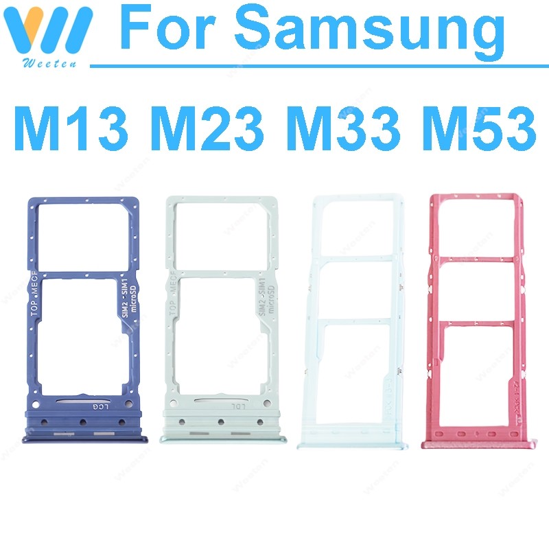 SD + SIM Card Tray Holder Use For Samsung Galaxy M12 M23 M33 M53 SM-M135F M236B M336B M536B cell pho