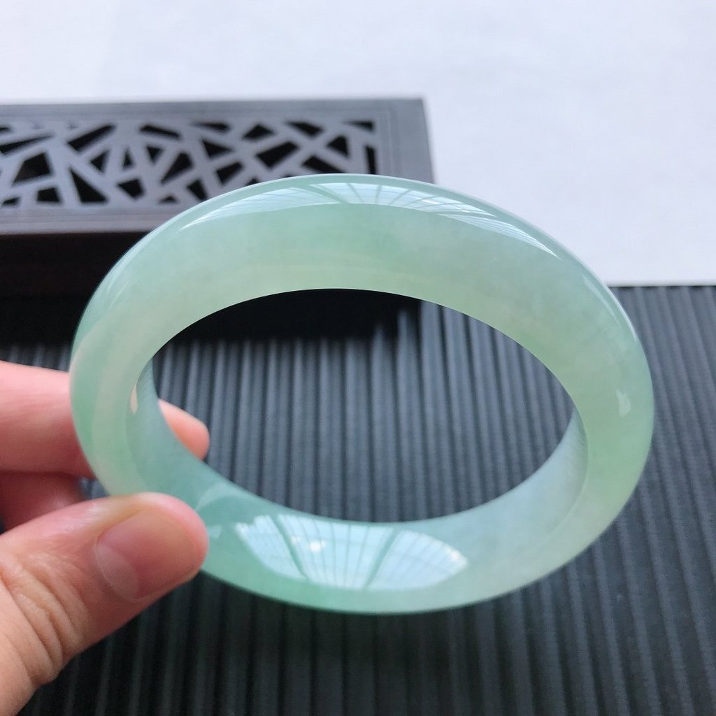 Gelang Giok Myanmar untuk Wanita Gelang Giok Es Bening untuk Gadis Muda Gelang Giok Wanita Mulia Gel