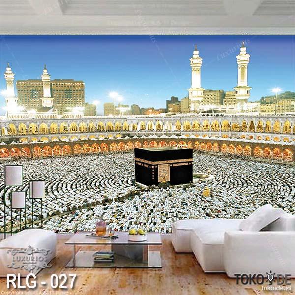 PROMO  3D Wallpaper Custom Walpaper Kabah Sticker Stiker Dinding Mekah Kaabah - RLG - 027, Flexi KC
