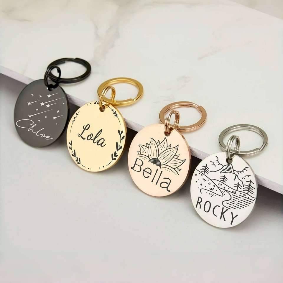 Free Engraved Dog Tag Custom Double Side Silent Collar Tag Personalized Cat Tag Cat ID Tag Dog ID Ta