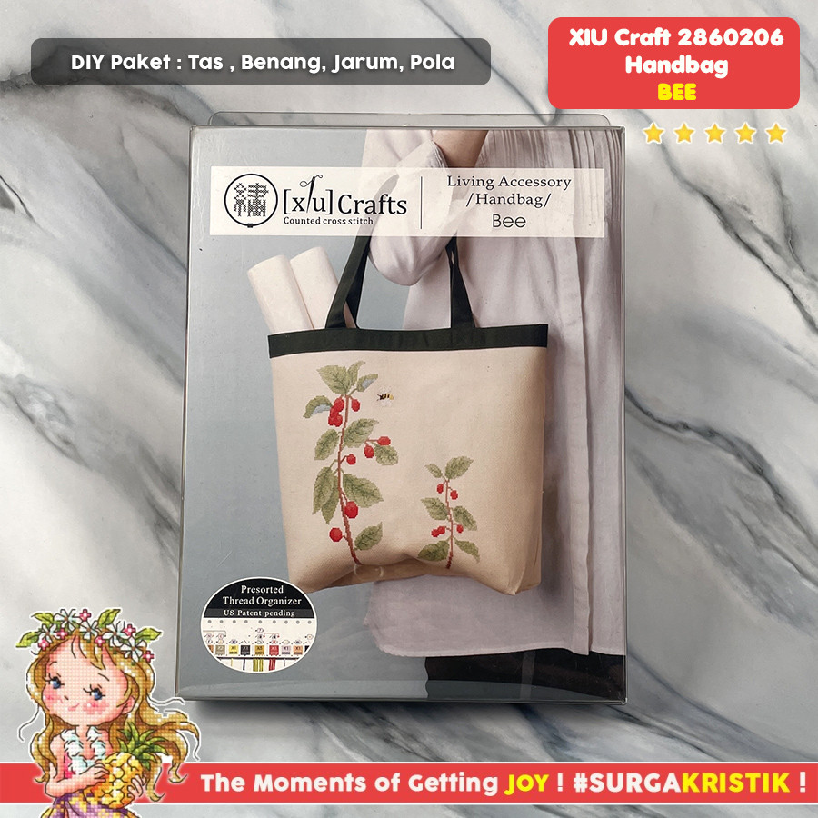 Paket Sulam Kristik Strimin Xiu Crafts 2860206 - Bee Handbag Tas Lebah