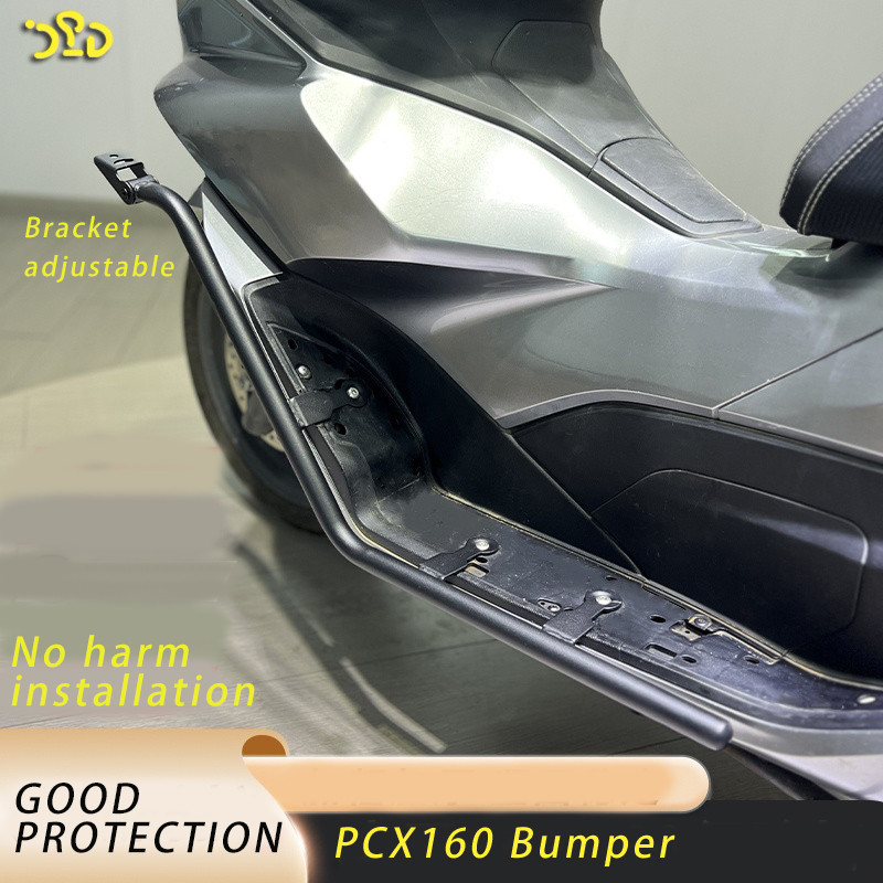 Aksesoris motor modifikasi bumper PCX160 dengan braket, batang pelindung benturan, rangka pelindung 