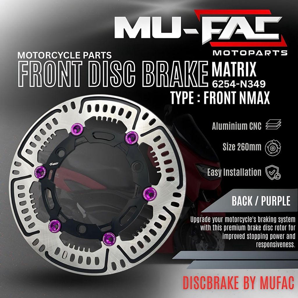 Disc Piringan Cakram Depan NMAX 260mm Matrix MUFAC N349 Front Disc Brake NMAX 260mm